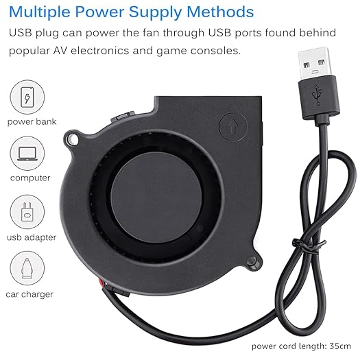 GDSTIME 7530 75mm x 75mm x 30mm 5V USB Blower Brushless Cooling Fan