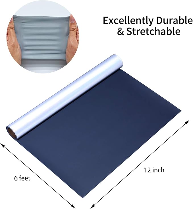 Reflective Vinyl Heat Transfer Vinyl Rolls Silver 12in x 6ft Reflective Iron on