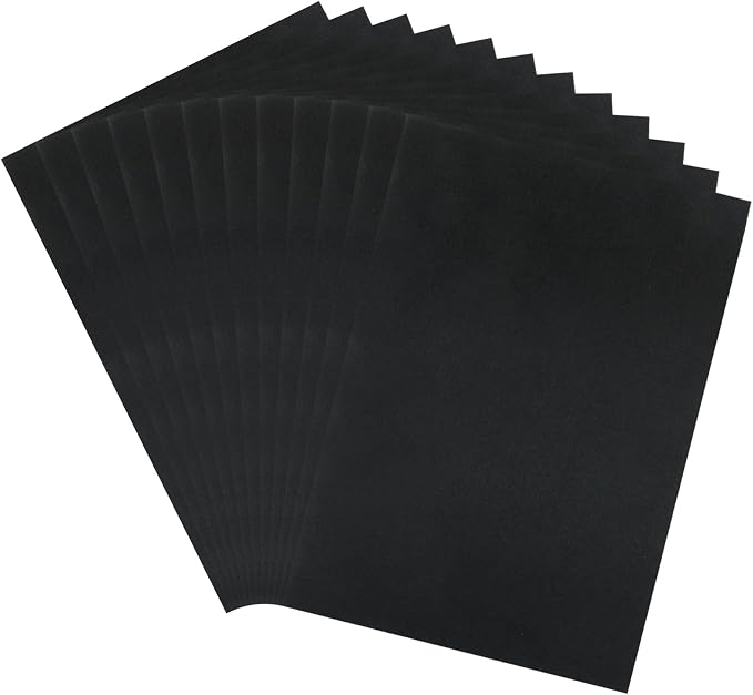 12 Pcs Black Felt Sheets, 8 x 12 Inch, 1mm Thick | Felt Fabric
