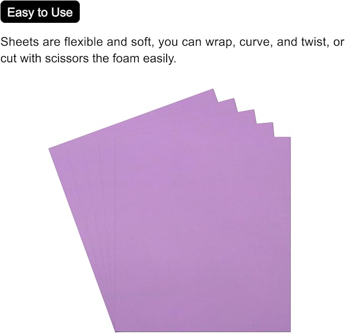 MECCANIXITY EVA Foam Sheets Light Purple 19.7 Inch x 19.3 Inch 1mm Thick Crafts
