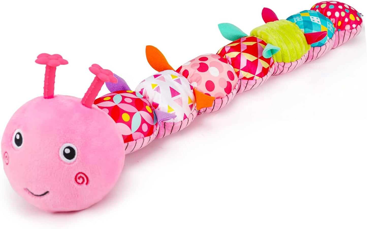 Baby Tummy Time Toy 0-6 Month Musical Stuffed Animal Plush Caterpillar Toy for Infant 6-12 Month Teething Sensory Toy with Crinkle Rattle for Babies 0-3-6 Month Newborn Toys for Boy Girl Birthday Gift