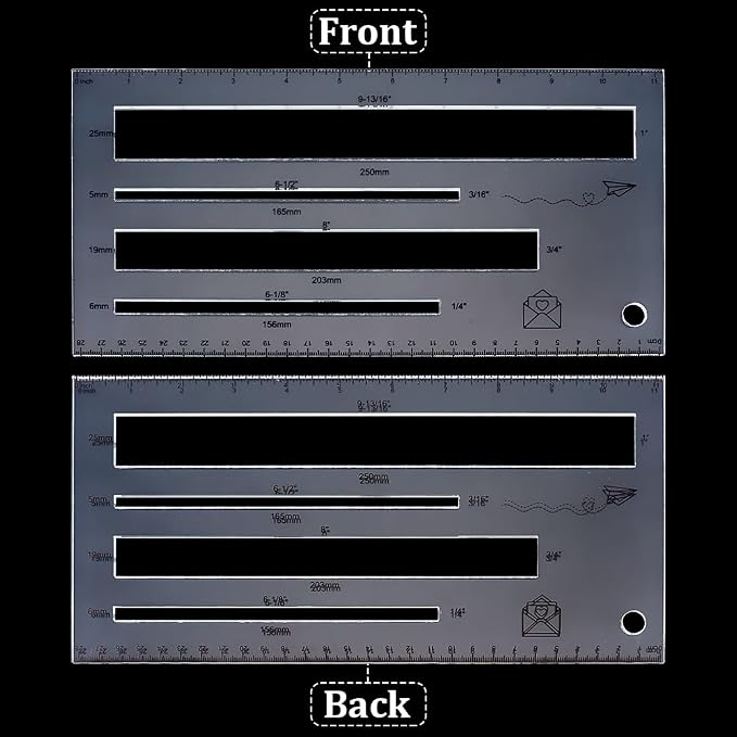 BENECREAT 4 Sizes Measurement Shipping Guide, Acrylic Mail Measurement Ruler