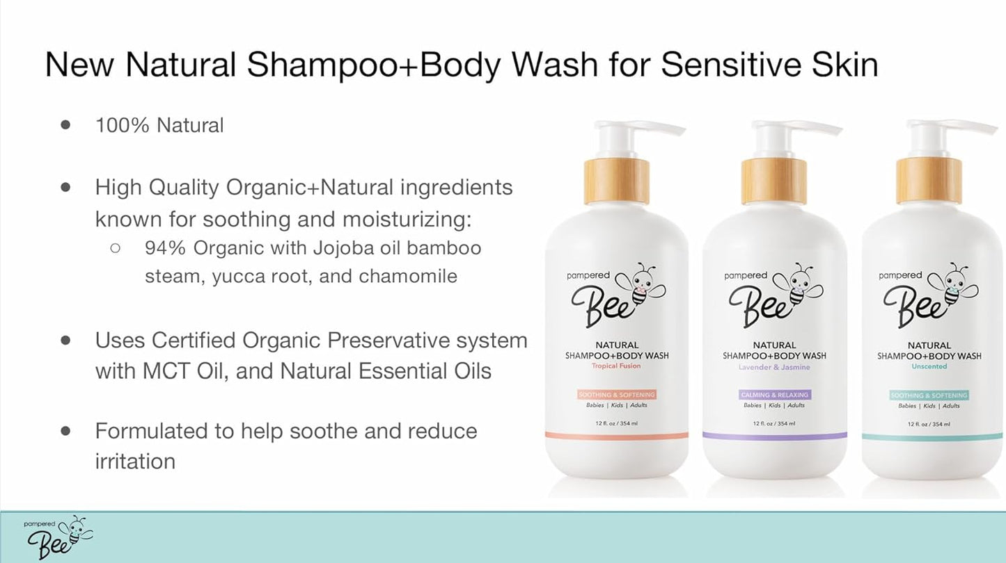 Shampoo & Body Wash (Tropical Fusion), 2-in-1 Natural Formula for Newborns, Toddlers and Kids, 12 oz