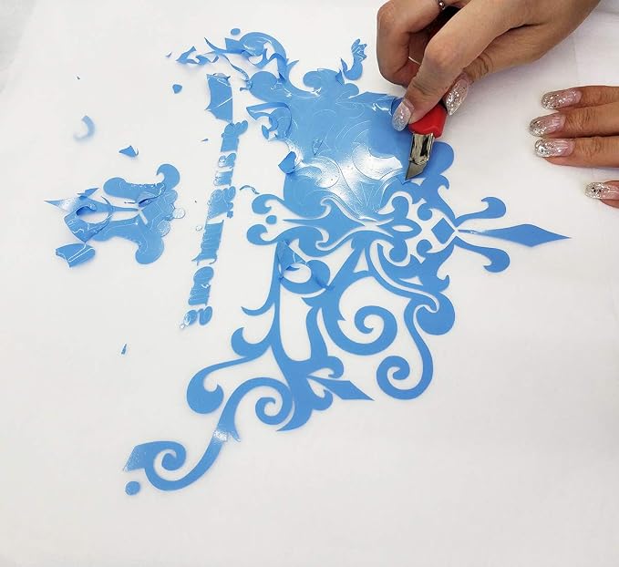 guangyintong Heat Transfer Vinyl Sky Blue HTV Rolls, Matte Surface PVC Material