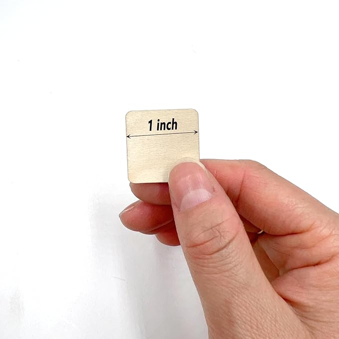 300 Pcs 1 Inch Unfinished Wood Pieces Blank Wood Squares Round Corner