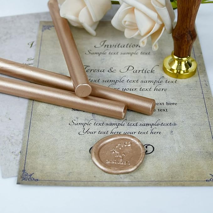 Champagne Gold Seal Wax Sticks for Large Glue Gun, Sealing Decoration for