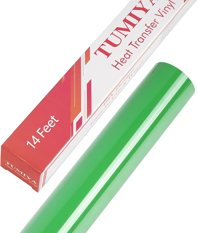 TUMIYA Heat Transfer Vinyl Roll, 12 in x 14 Feet Fruit Green HTV Vinyl