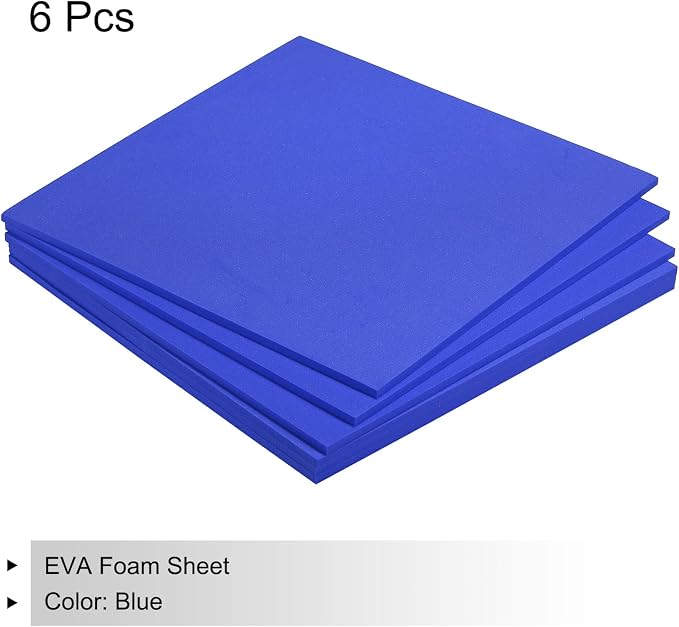 MECCANIXITY EVA Foam Sheets Blue 9.8 Inch x 9.8 Inch 5mm Thick Crafts Foam