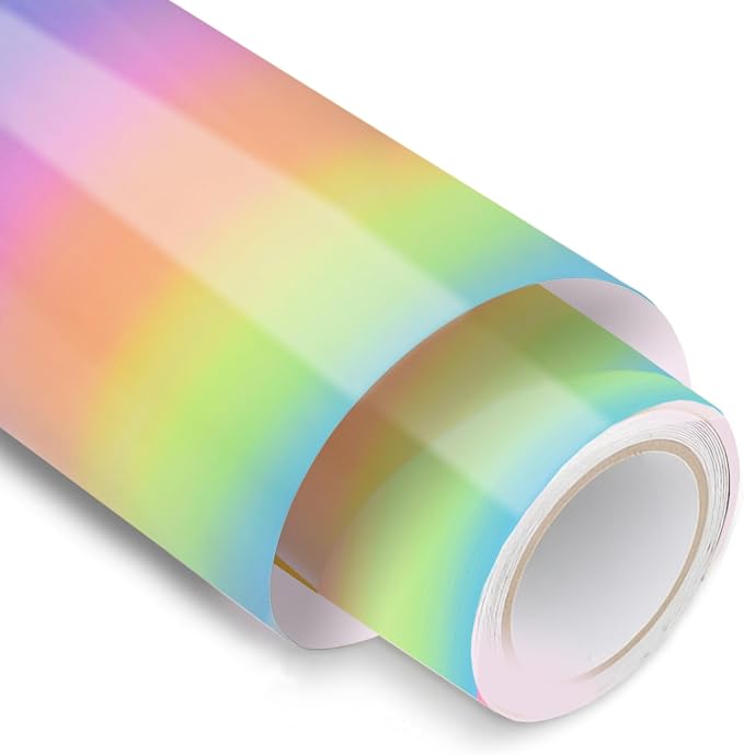 Rainbow Permanent Adhesive Vinyl Roll, Car Decals & DIY Crafts