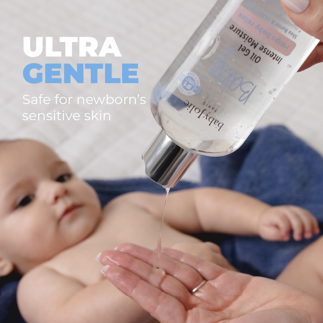 Baby Jolie Relaxing Baby Oil Gel with Shea Butter & Camomile Intensive Moisture 8Oz