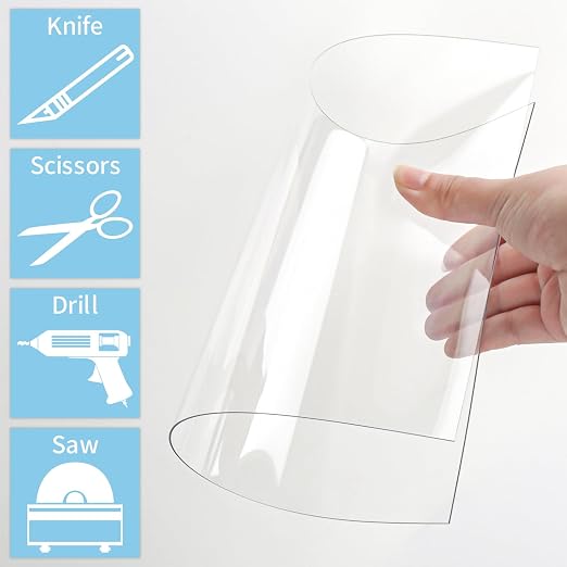 5 Pack 12x16 PET Sheets 0.04" Thick PET Plexiglass Sheets Panels
