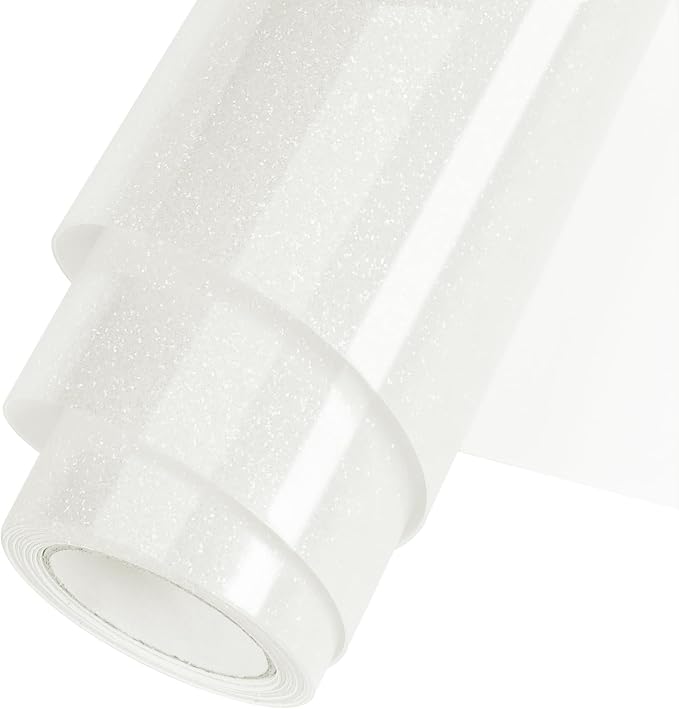 Iris White Glitter HTV Heat Transfer Vinyl Roll 12inch x 5 ft