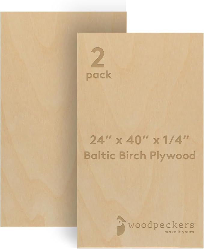 Baltic Birch Plywood 24 x 40 x 1/4 Inch- 6 mm Craft Wood, Stronger Than