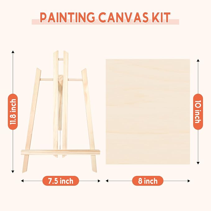 Unfinished Wood Canvas Panels for Painting, 8×10" Basswood Canvas- 1/2" Deep