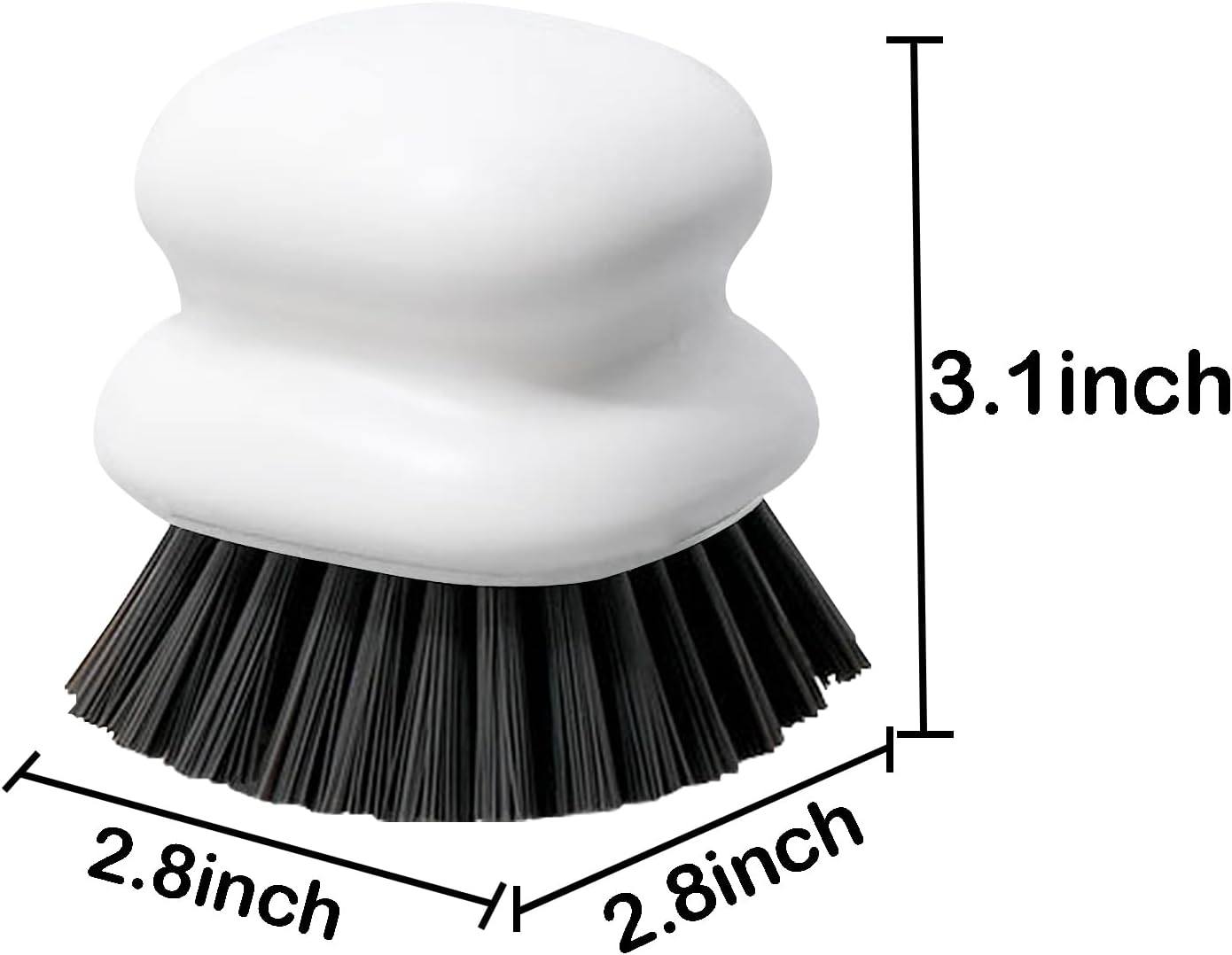 Dish Brush with Handle, Kitchen Scrub Brushes for Cleaning, Dish Scrubber with Nylon bristles for Sink, Pots, Pans (1Pack White Nylon bristles)
