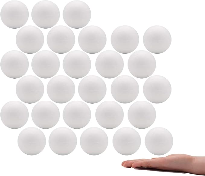 Crafare 2 Inch Craft Foam Balls 56 PCS Smooth White Polystyrene Foam Balls