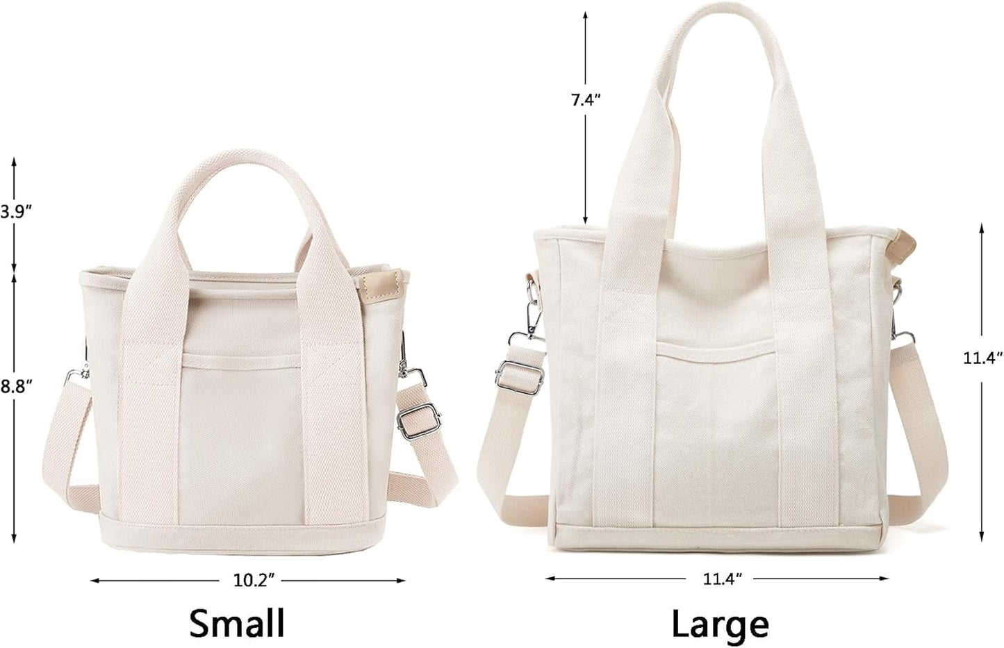 Small Tote Bag with Zipper Tote Bag for Women Canvas Crossbody Bag Shoulder Bag Satchel Hobo Bag Messenger Bag 2025