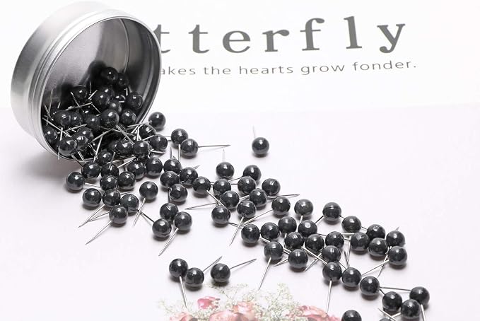 Tupalizy 100PCS 1/4 Inch Small Round Head Map Tacks Pins