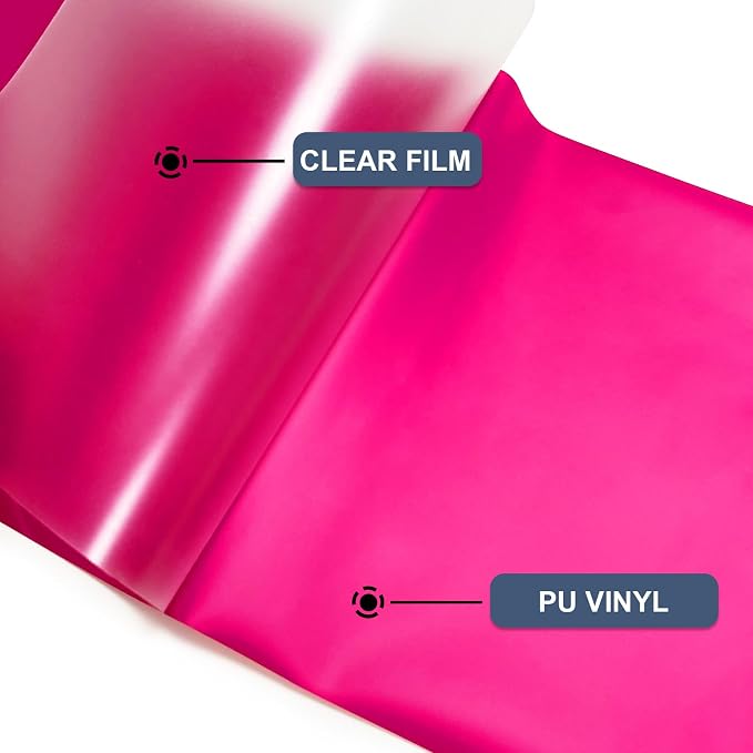 Neon Pink Heat Transfer Vinyl HTV Roll Matte PU 12" x 15 ft. | Easy to Cut