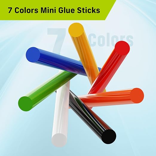 Mini Hot Glue Sticks in Vibrant Colors, 0.27" Diameter and 4" Long Hot Melt