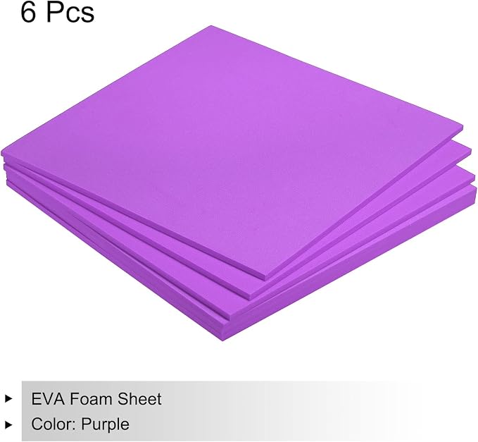 MECCANIXITY EVA Foam Sheets Purple 9.8 Inch x 9.8 Inch 5mm Thick Crafts Foam