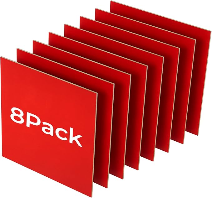 8 Pack Red Basswood for Laser Cutting, for Laser Engraving, DIY Craft Wood &