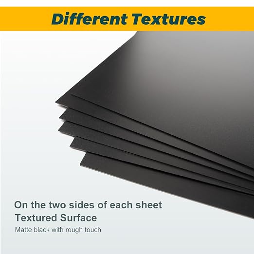 2 Pack Black Plastic Sheet 8x12x0.12 in Flexible High Tensile Plastic Sheets