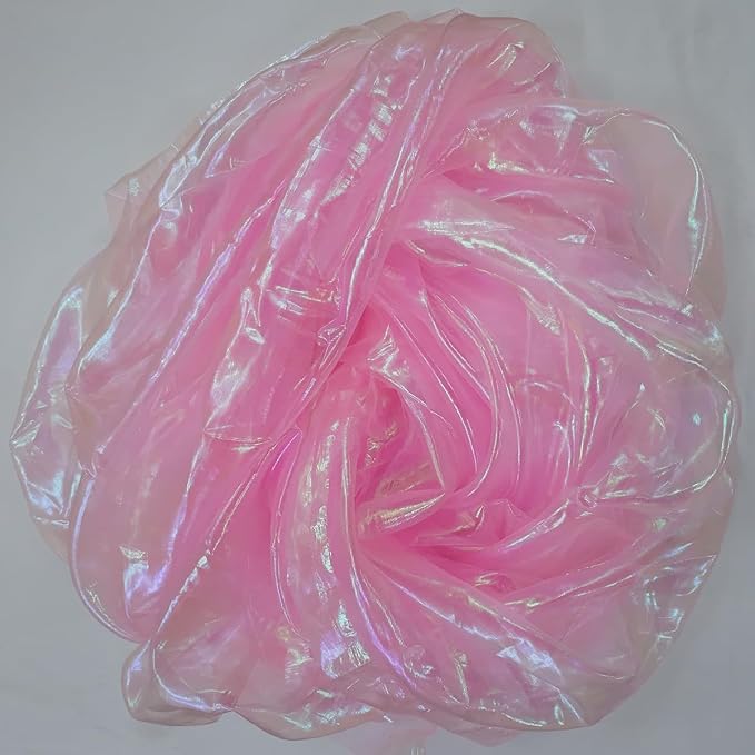 Light Pink Iridescent Organza Fabric