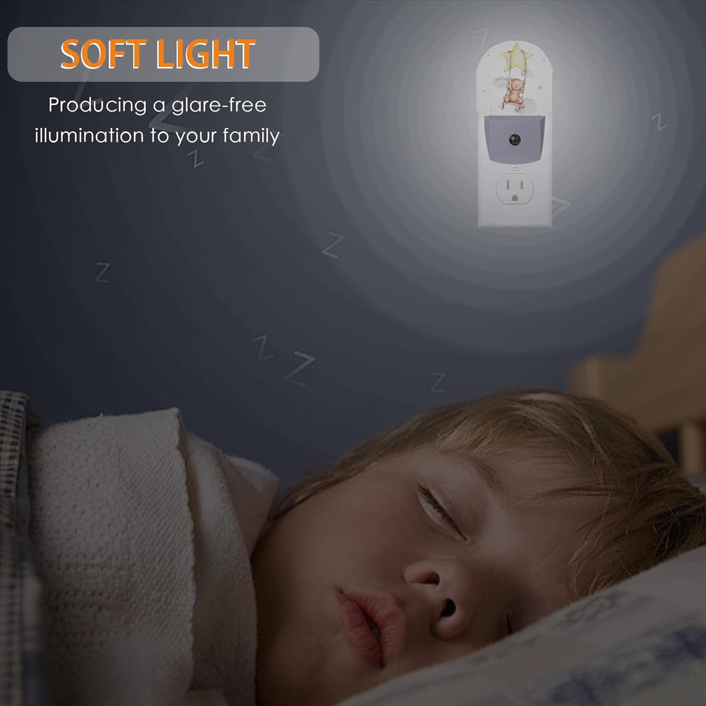 Teddy Bear Night Light,Cute Night Lights Plug into Wall with Dusk to Dawn Sensor,Lamp for Bedroom Bathroom Hallway Nightlight for Women Girls