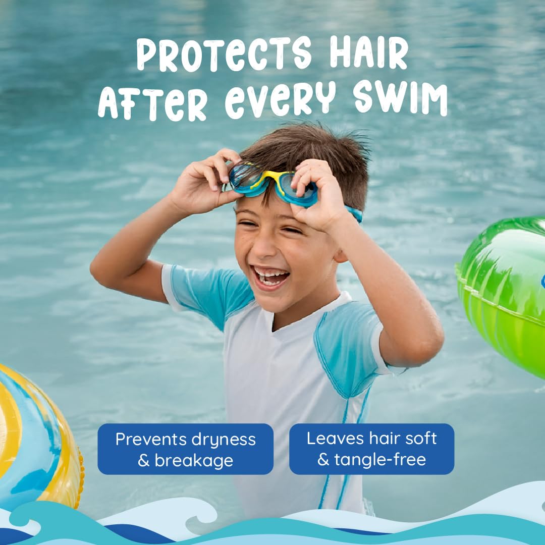 Fresh Monster Swim Shampoo for Kids – Clarifying Shampoo for Chlorine & Salt Water Removal – Tear-Free, Sulfate-Free, Gentle Post-Swim Hair Wash for Swimmers, 8.5 oz