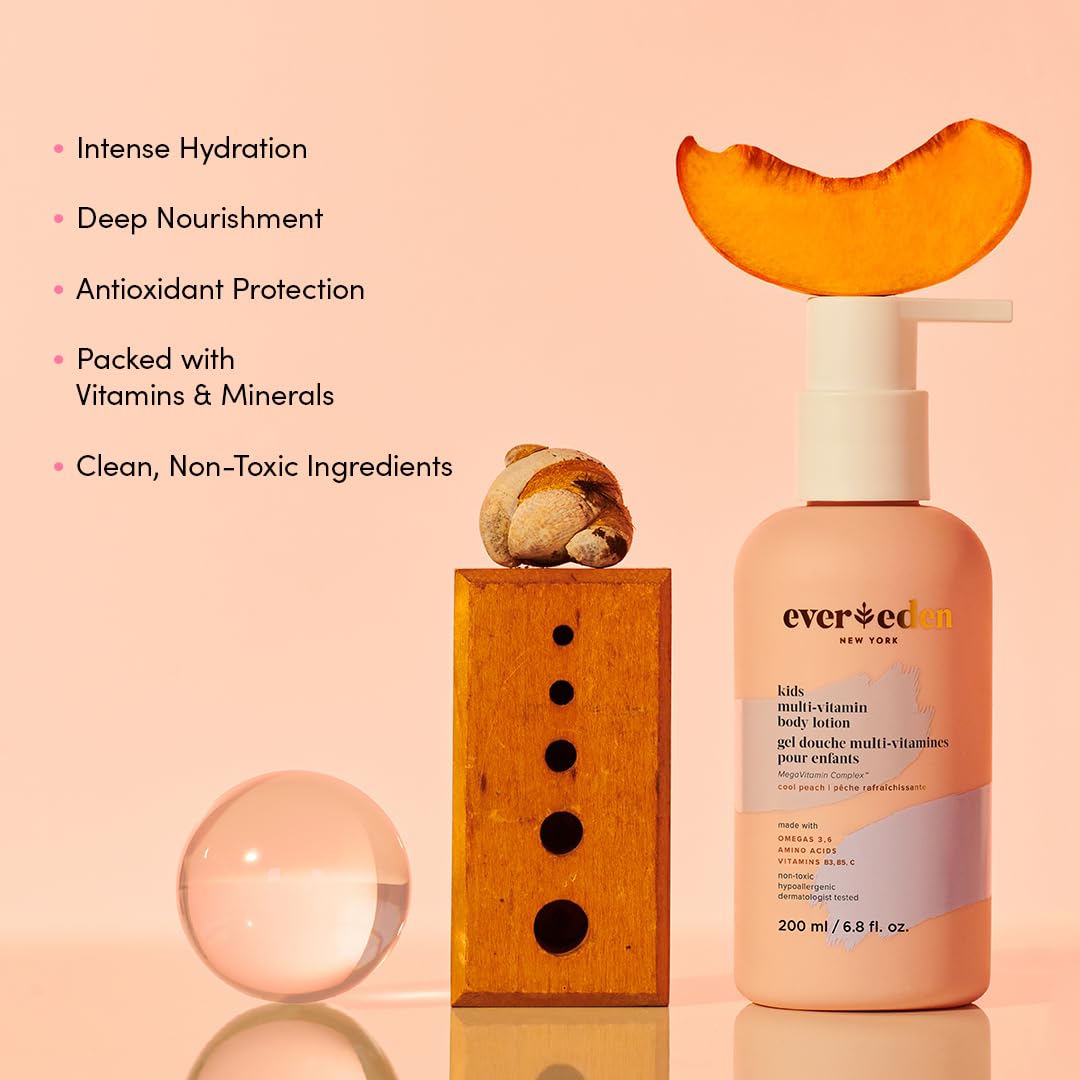 Evereden Kids Multi-Vitamin Body Lotion (6.8 fl.oz., Fresh Pomelo): Gentle & Non-Toxic Moisturizing Lotion | Nourishing & Protective Lotion for Kids