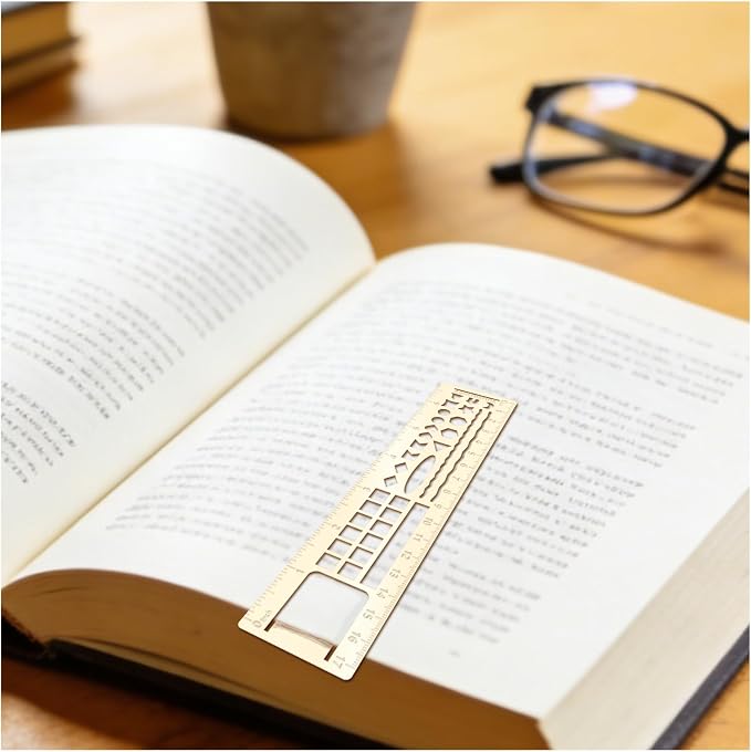 Metal Bookmark Ruler for Journals, Habit Tracker, Drawing Measuring Tools