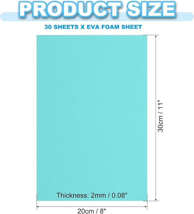 PATIKIL 30 Pack EVA Foam Sheets, Dark Green