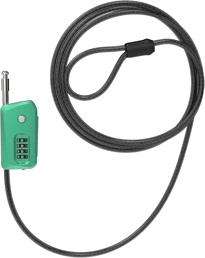 6ft Python Cable Lock for Bike, Bicycle, Trail Camera, 4 Digit Combination Lock, Heavy Duty Anti Theft Candado, Adjustable Locking Cable for Trail Cam, Kayak, eBike, Outdoor Equipment