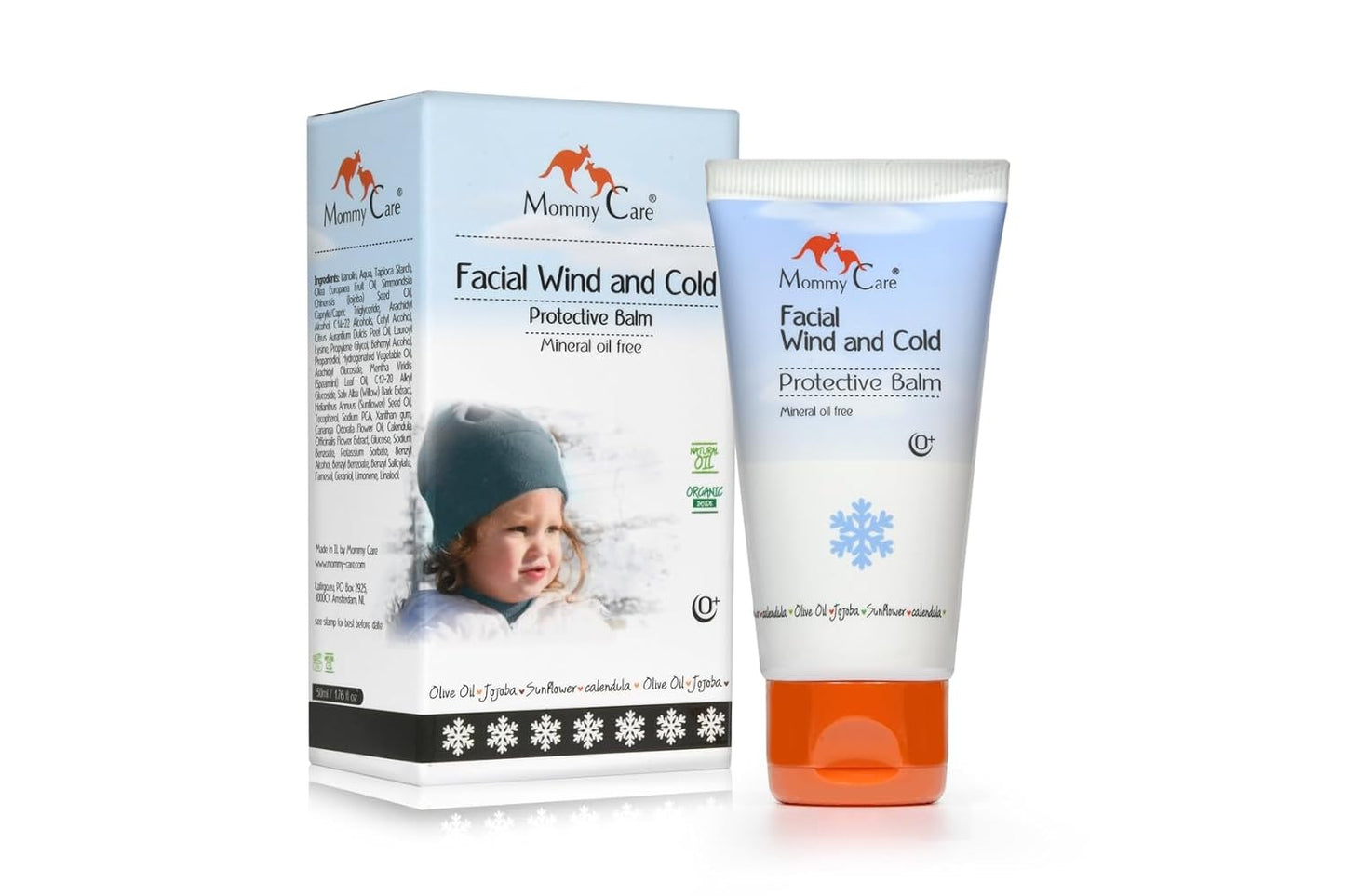 Mommy Care Facial Wind & Cold Protective Balm – Mineral Oil-Free Formula with Calendula, Olive Oil & Jojoba, Soothes & Hydrates Dry, Sensitive Skin for Babies, Kids & Adults, 50ml/1.76 fl oz