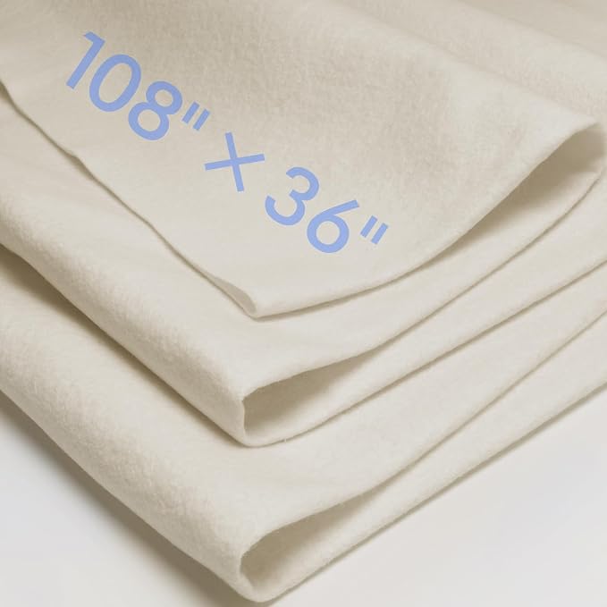 Ivory Felt Fabric Sheet 108" X 36", 1.4mm Thick Large Soft Durable Flexible