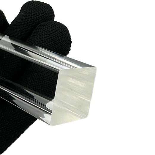 2Pcs Heavy-Duty Clear Acrylic Square Rods, 20mm x 300mm Thick Transparent