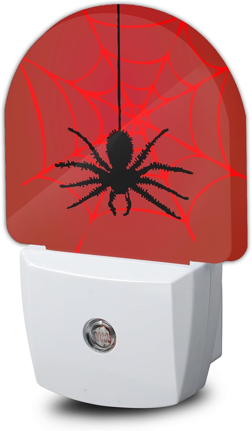 Red Spider Night Light,Spider Web Night Lights Plug into Wall with Dusk to Dawn Sensor,Lamp for Bedroom Bathroom Hallway Nightlight for Women Girls