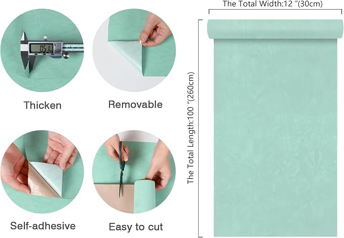 CHIHUT Mint Green Velvet Drawer Liner Roll