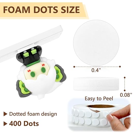 400 PCS 2mm Double Sided Foam Dots 0.4" Foam Round Dots 3D Foam Tape Craft