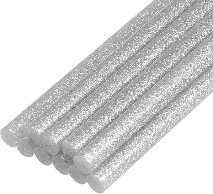 uxcell Mini Hot Glue Sticks for Glue Gun 0.27-inch x 4-inch Silver Grey Glitter