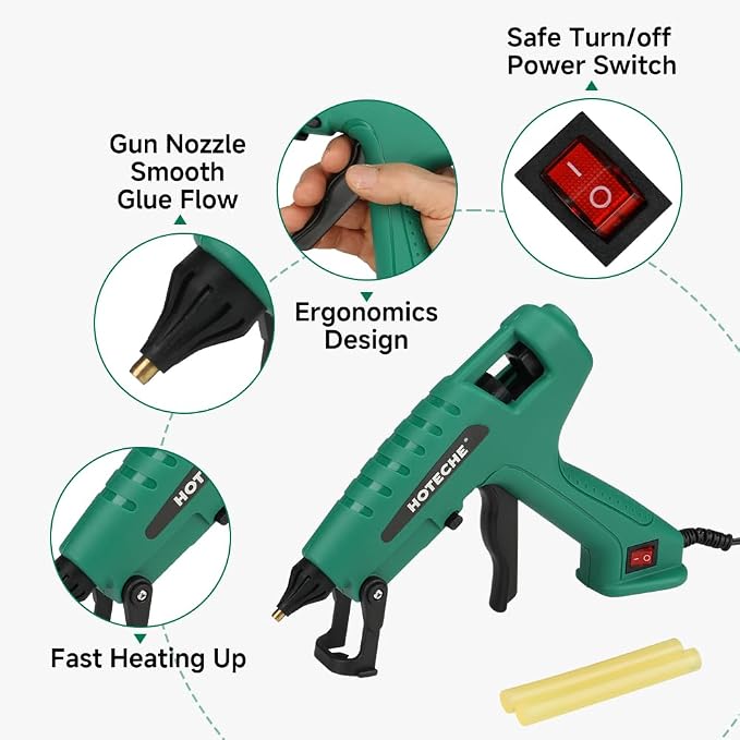 Hoteche 60W Hot Glue Gun Fast Preheating Glue Gun
