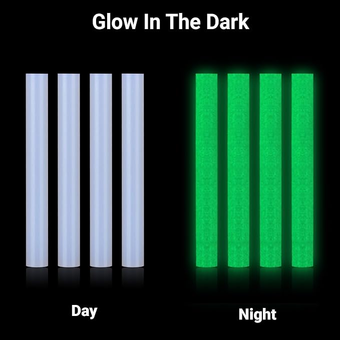 72 Pack 0.43x4 Glow in the Dark Glue Sticks, Hot Melt Glue Sticks Crafting DIY