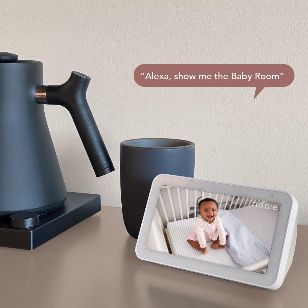 nooie Baby Monitor WiFi Smartphone 2K Baby Monitor with Night Vision Baby Camera Indoor, 360-degree Motion Tracking, Works with Alexa, Two-Way Audio, Motion & Sound Detection,SD Card or Cloud