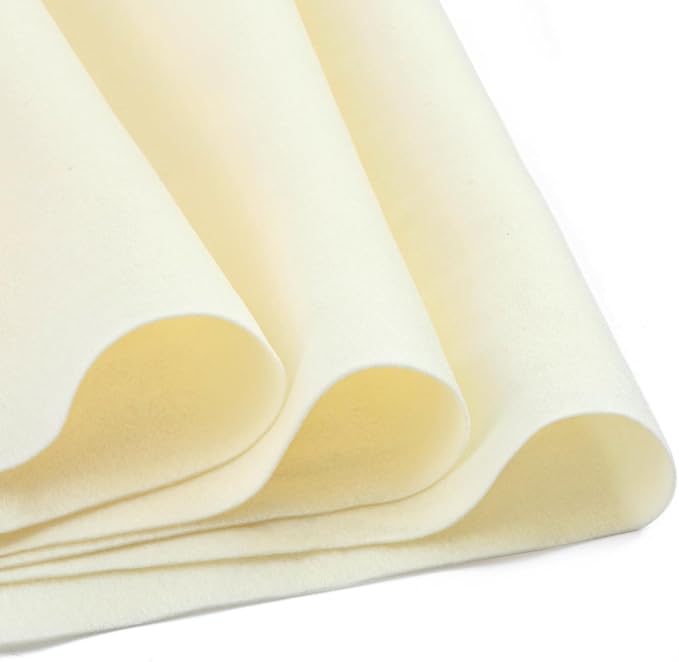 HaoFeiJH White Felt Fabric 36" X 36" 1.6mm，Fabric Sheets Soft Woven Acrylic
