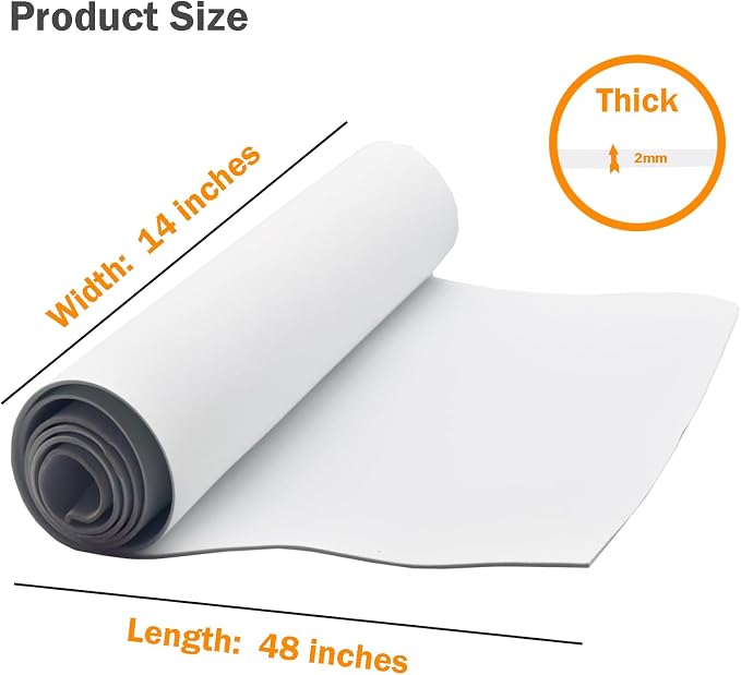 EVA Foam Roll | High Density 85kg/m3 | 2mm Thick | 48"x14" | Ideal