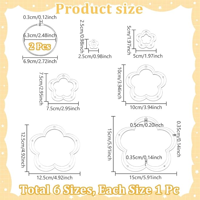 NBEADS 6Pcs Acrylic Quilting Templates Set