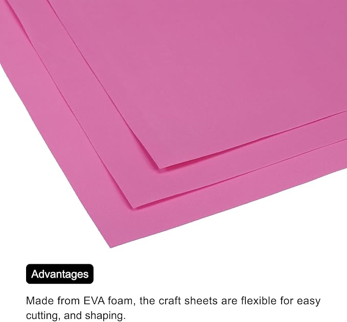 MECCANIXITY EVA Foam Sheets Rose Red 19.7 Inch x 19.3 Inch 1mm Thick Crafts