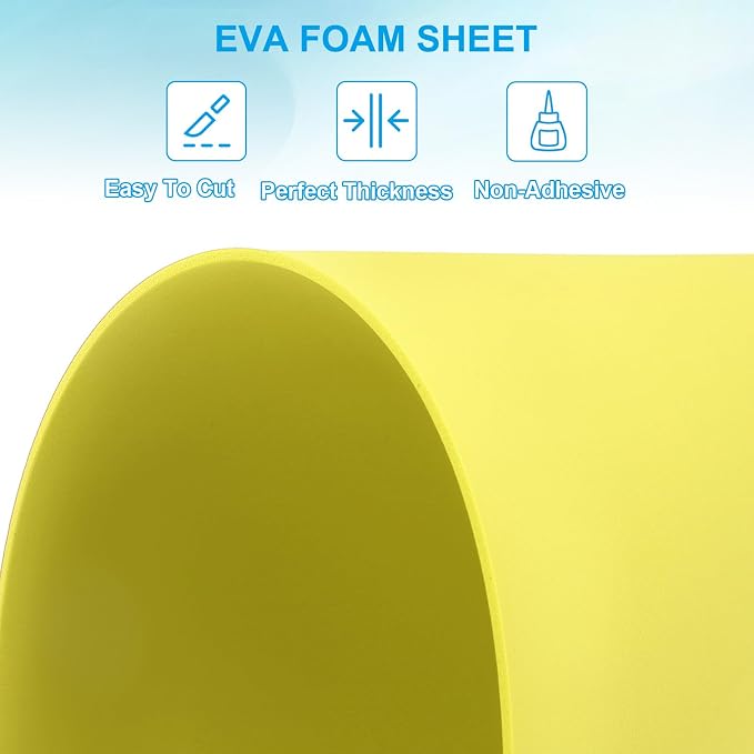 PATIKIL 30 Pack EVA Foam Sheets, Lime Yellow