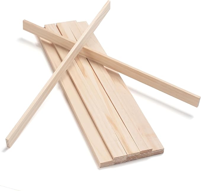 Wooden Dowels for Crafts, Wood Strips Trim Wood Slats Planks for Wall 1/4" × 1"